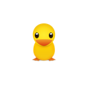 twitter, bird, yellow, ducky, Animal Black icon