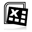 Excel, Ms, 2007 Black icon