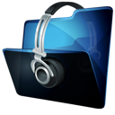 music, Headphone, Folder Black icon