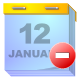 remove, Calendar LightBlue icon