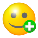 Add, smiley Gold icon