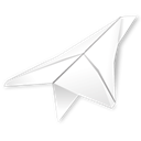 Folded, paper plane Black icon