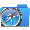 Folder, safari, Apple CornflowerBlue icon