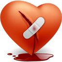 Heart, Broken, love, valentine's day Firebrick icon