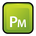 adobe, pagemaker YellowGreen icon