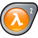 half, 2, life, lambda Black icon