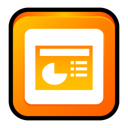 2003, microsoft, office, powerpoint Orange icon