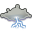 Storm, weather Black icon