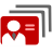 Customer, Client, contacts, usercard Firebrick icon