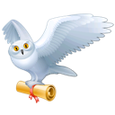 mail, owl, fly, harry potter, bird, hedwig, Animal Black icon