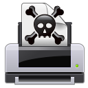 poison, Error, Print, printer, Dead, skull, Crossbones Black icon