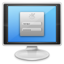Computer, login, monitor, screen Black icon