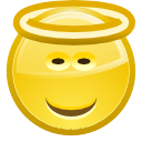 Angel, Face, smiley, happy face Gold icon