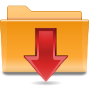 Downloads, red Goldenrod icon