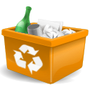 Orange, new, recycle bin, Garbage, trashcan DarkGoldenrod icon