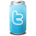 Can, twitter, Bottle, drink Black icon