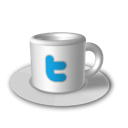 Coffee, cup, twitter Black icon