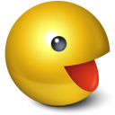 Games, cute, pacman, yellow, smiley Goldenrod icon