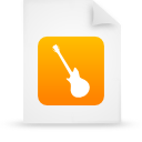 paper, guitar, instrument, File, document, music, Orange WhiteSmoke icon