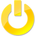 Shut down, yellow, power Gold icon