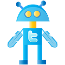 twitter, robot Black icon