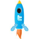 Rocket, twitter Black icon