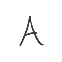 A, Letter Black icon