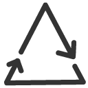 re, triangle, cycle Black icon