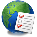 world, Service, Checklist, earth, global Black icon
