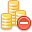 delete, Coins SandyBrown icon