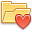 Folder, Heart Khaki icon