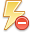 delete, lightning Black icon