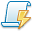 lightning, script Black icon