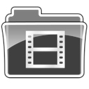 Folder, movie Black icon