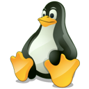 linux, tux Black icon