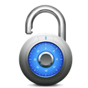 Unlock, Blue unlock Black icon