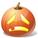 pumpkin, jack o lantern, halloween, sad Black icon