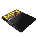 File, sound, mp3 Black icon