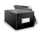 Box, open Black icon
