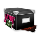 Box, Pictures, images Black icon
