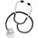 Library, doctor, stethoscope Black icon
