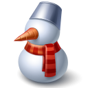 snowman, christmas, winter Black icon