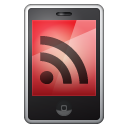 red, Mobile, Rss, feed Black icon