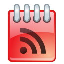 Notebook, red, feed, Rss Black icon