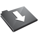 Down, Arrow, Folder, grey Black icon