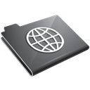 Folder, grey, network Black icon