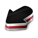 red, Arrow Black icon