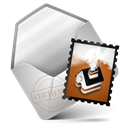 mail, Orange Black icon