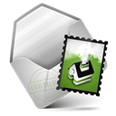 mail, green Black icon