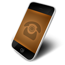 phone, Orange Black icon